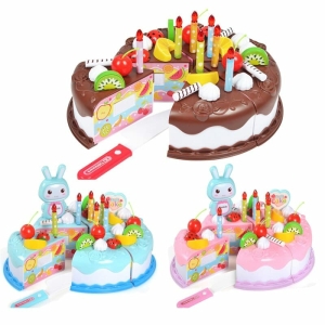 Birthday Cake Toy for Girls in blue, pink and brown, on a white background – a fun and playful gift for girls from Little Pirates.
