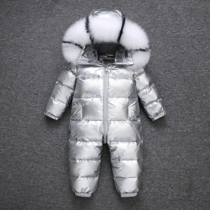 Combi pilote avec capuche fourrure pour fille à la mode