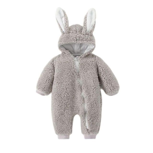 Girls' Soft Winter Snowsuit with Bunny Ears - Image 4