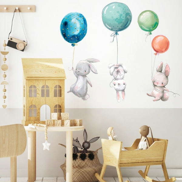 Cute bunny-shaped wall decoration for little girls displayed in a children's bedroom.
