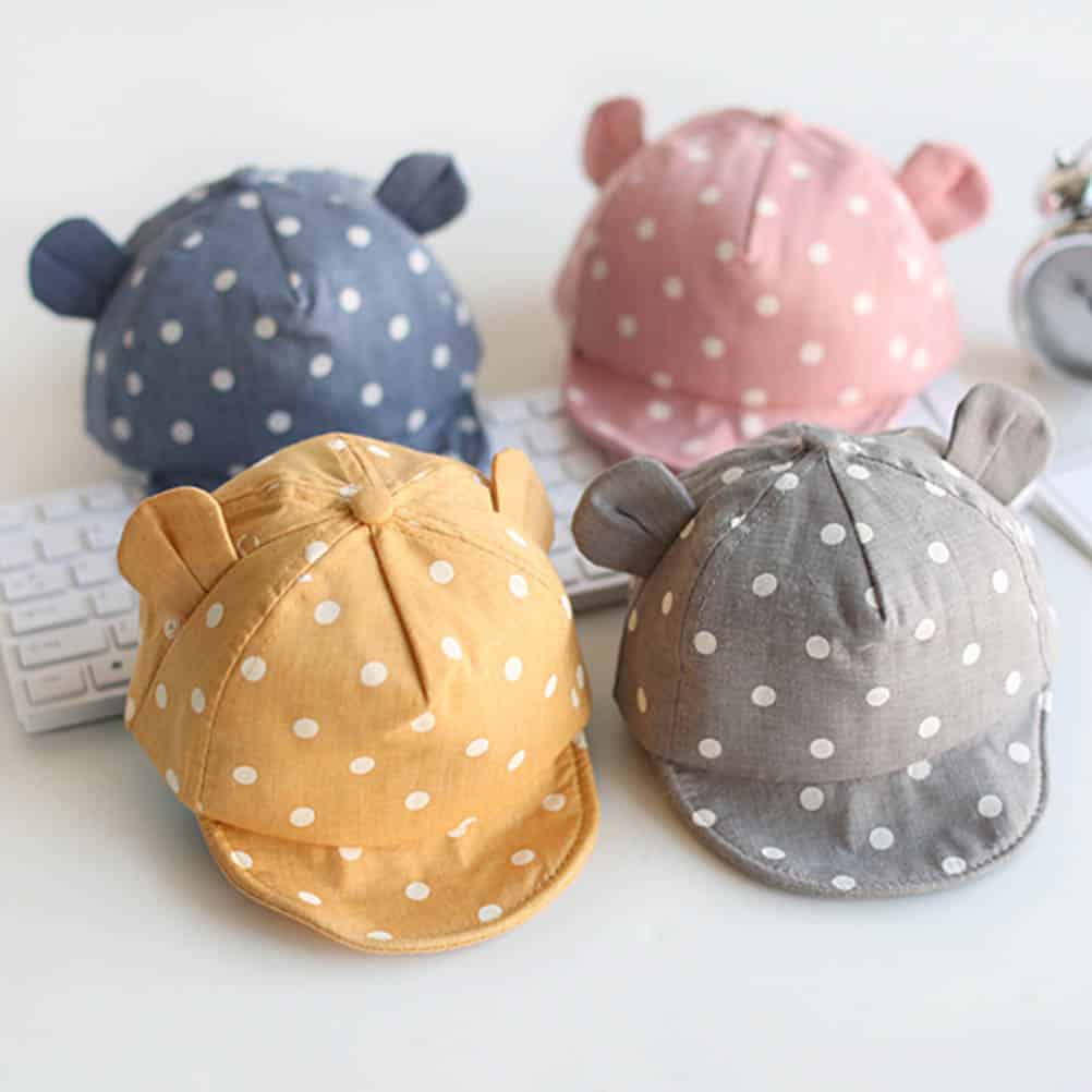 Polka Dot Summer Cap for Baby, on a white background – a fun and playful gift for girls from Little Pirates.