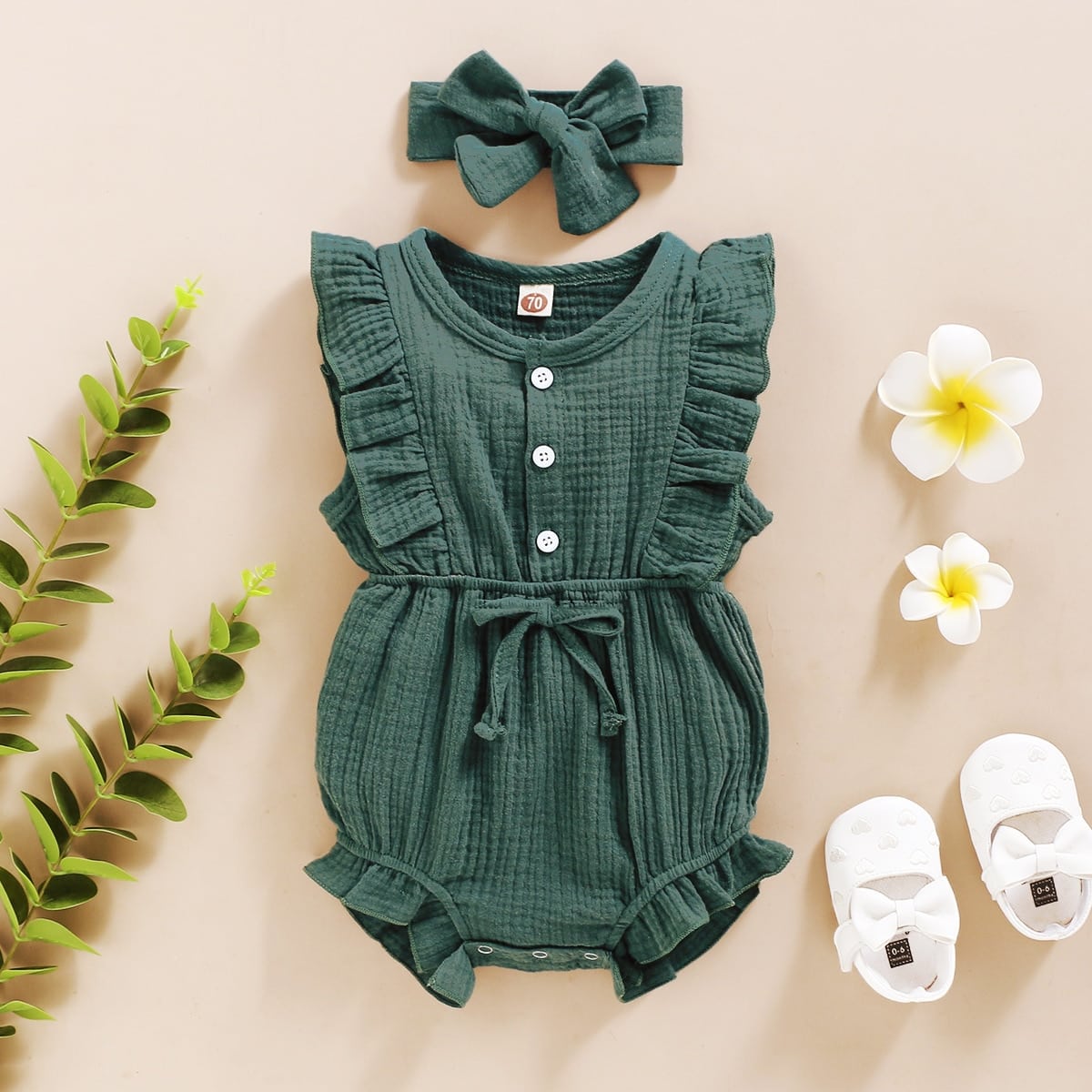 Girls' Playsuit with Matching Headband - Image 4
