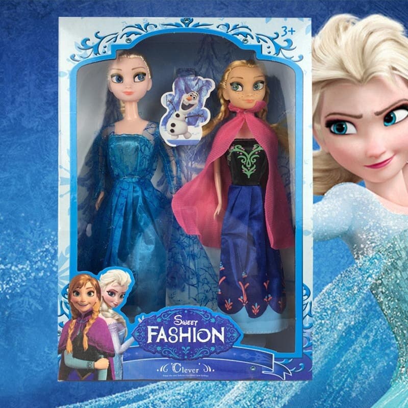 Elsa and Anna Dolls for Girls shown in a child's bedroom – stylish and cosy choice for girls from Little Pirates.