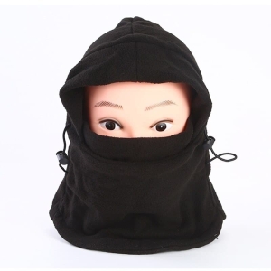 Detail view of the Stylish Winter Balaclava for Girls in black, showing all available colours and features – Little Pirates Ireland.