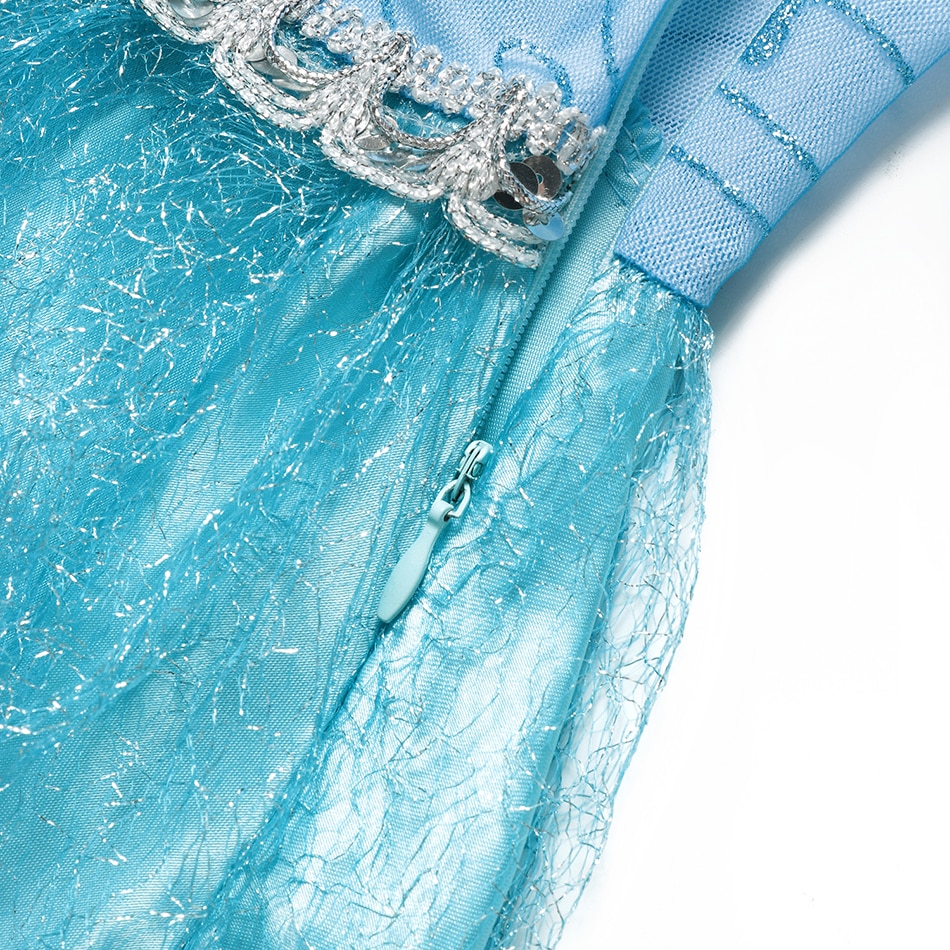 Frozen Long-Sleeve Blue Princess Dress for Girls - Image 5