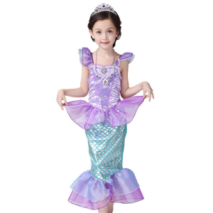 Ariel The Little Mermaid Ruffle Dress Costume for Girls, on a white background – a fun and playful gift for girls from Little Pirates.