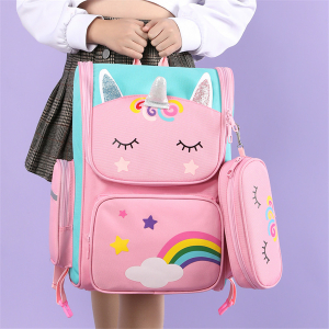 Girls' Unicorn Print Backpack in pink, on a white background – a fun and playful gift for girls from Little Pirates.