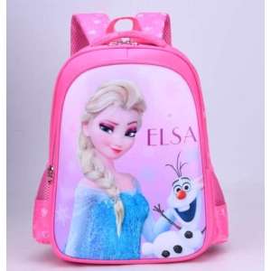 A Frozen-themed girls' school bag featuring Elsa, with a large compartment ideal for primary school books