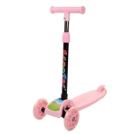 Full view of the 3-wheel light-up scooter for girls, showcasing the colourful design and easy-ride platform.