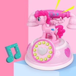 Pink musical interactive toy phone for girls, a fun and engaging play toy.