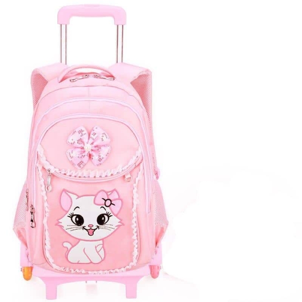 A pretty pink 3-piece bag set for girls featuring a fun pattern, great quality and a very original design.