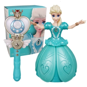 An enchanting Elsa from Frozen musical doll complete with its box, a delightful gift for Frozen-loving girls.