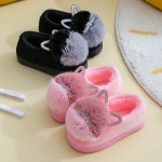 Stylish cotton slippers with playful cat ears for girls, cosy and fun for wearing around the house.