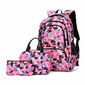 A girls' 3-piece waterproof bag set, ideal for school, outdoor activities and day trips in any weather