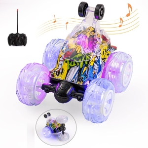 A remote control car for girls with LED lights, a stylish and exciting toy for young speed enthusiasts