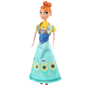 A charming Princess Anna from Frozen doll for girls, dressed in her signature colourful outfit, perfect for play.