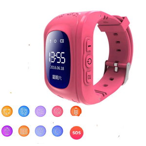 A pink girls smart watch with SIM card slot and built-in camera, available in multiple colour options for adventurous kids.