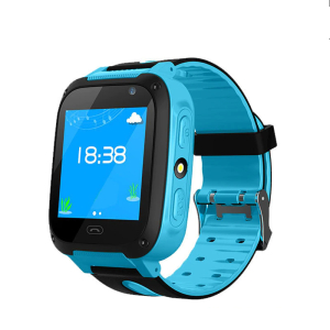 A colourful blue kids smart watch for girls featuring interactive learning games and fun activities.