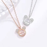 A simple yet stylish Mickey Mouse crystal necklace for girls available in multiple designs, a fun Disney jewellery piece.