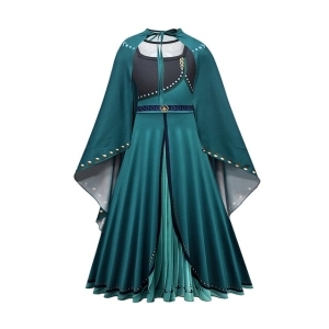 A delightful Anna from Frozen costume dress for girls, capturing the brave princess style with colourful details and a matching cape.