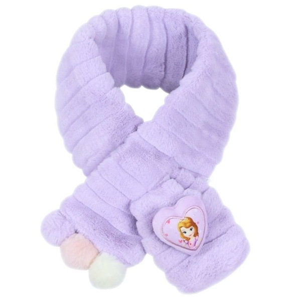 A soft plush purple princess scarf for girls, wonderfully cosy and comfortable for cool days.