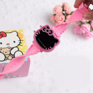 A bright girls colourful LED watch, featuring a fun light-up display in multiple colours, a cool and eye-catching accessory for young girls.