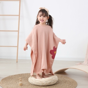Girls' Beach Poncho Outfit laid flat on a white background, showing full design and soft texture.