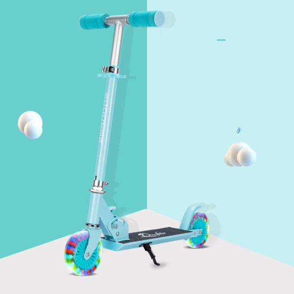 Adjustable Scooter with Light-Up Wheels for Girls shown assembled on a white background, colourful and safe for children.
