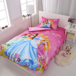 Disney Princess Duvet Cover for Girls displayed flat showing the full print design, soft microfibre fabric.