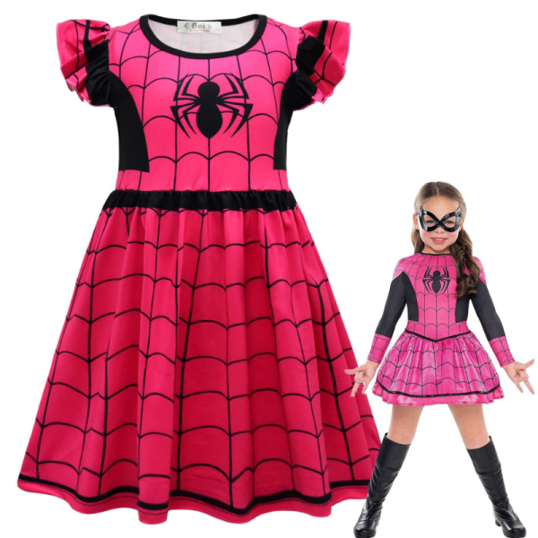 Pink Spider-Man Costume for Girls displayed on a white background, perfect for dressing up and parties.