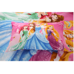 The Disney Princess Duvet Cover for Girls styled on a bed, showing full drape and design in a girls' bedroom.