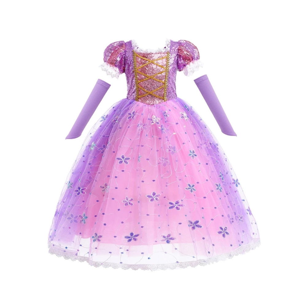 Rapunzel Sparkling Dress Costume for Girls - Image 5
