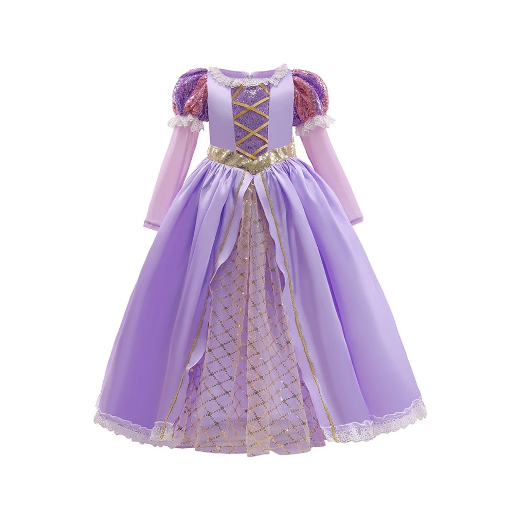 Rapunzel Princess Dress Costume with Accessories for Girls - Image 2