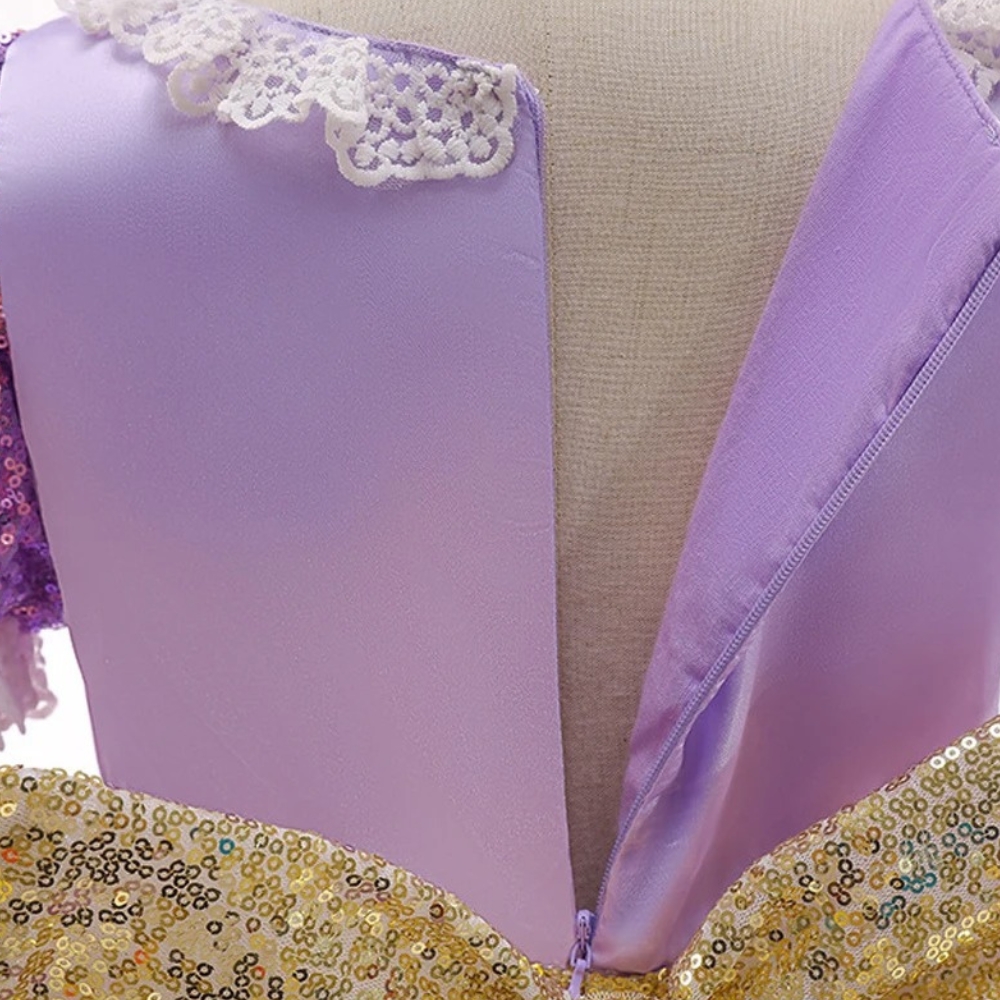 Rapunzel Princess Dress Costume with Accessories for Girls - Image 6
