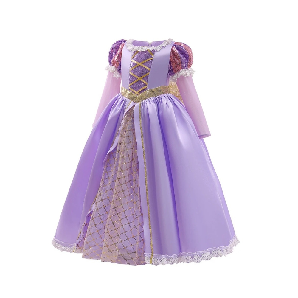 Rapunzel Princess Dress Costume with Accessories for Girls - Image 3