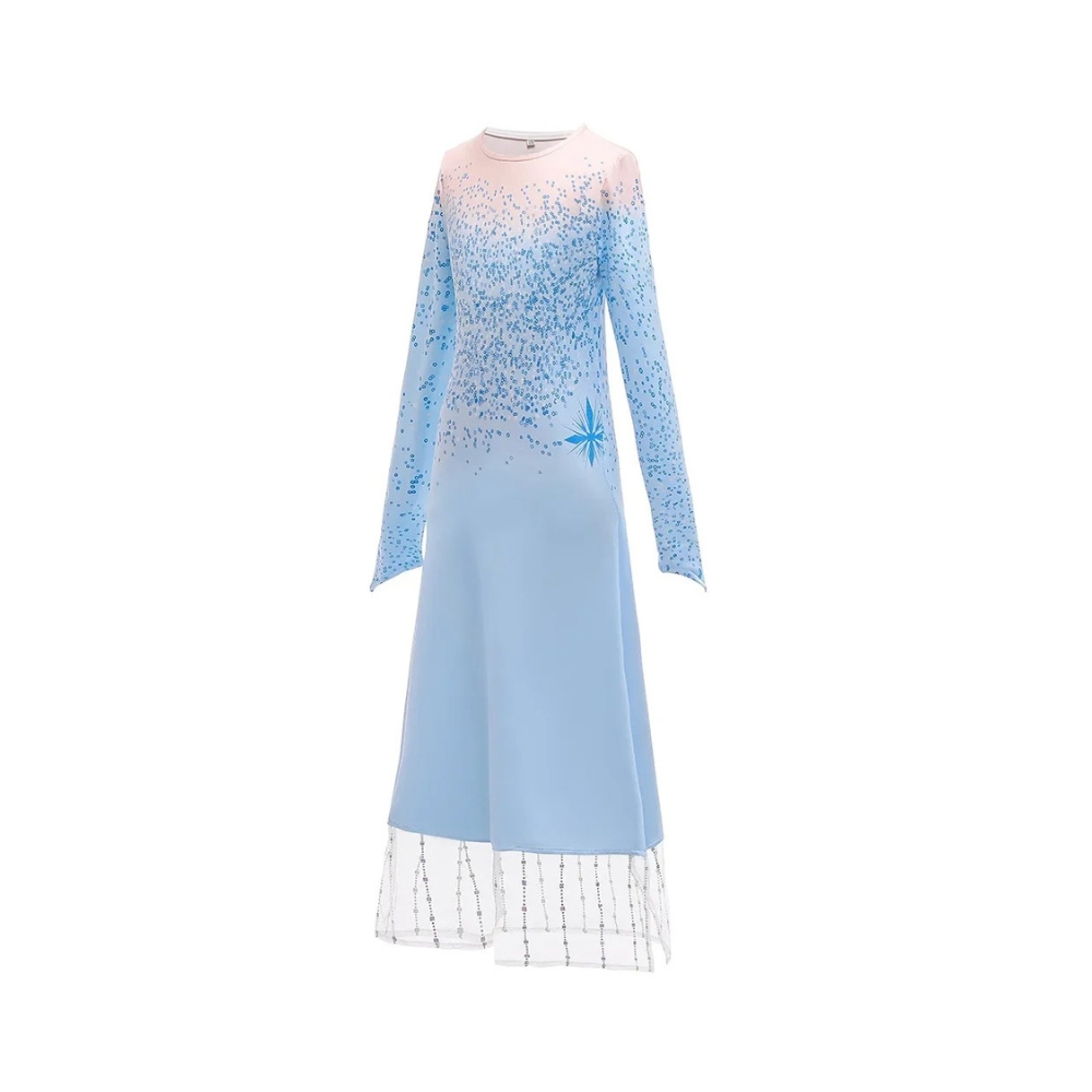 Blue Princess Elsa Fancy Dress with Leggings - Image 3