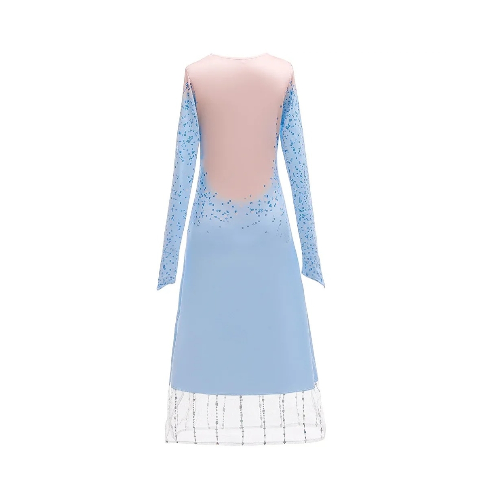 Blue Princess Elsa Fancy Dress with Leggings - Image 4