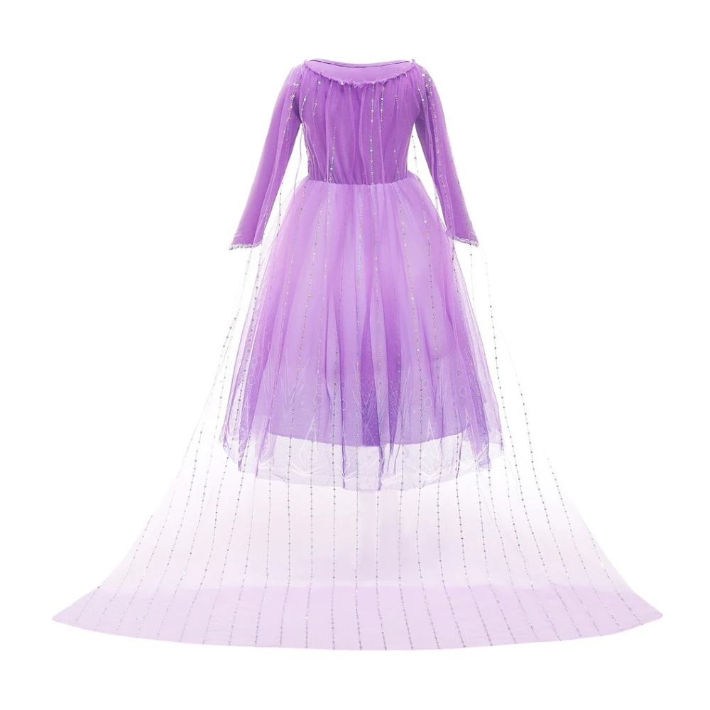 Purple Sequin Princess Elsa Dress - Image 4