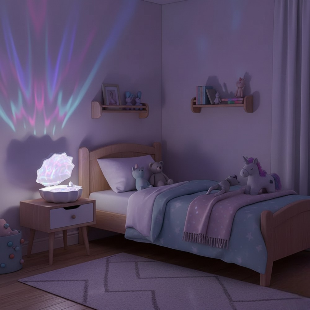 Shell Night Light with Bluetooth and Ocean Projection - Image 2