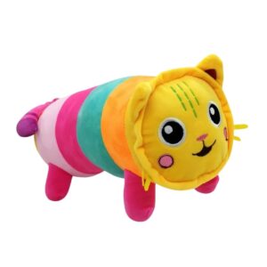 Gabby's Dollhouse Pillow Cat plush soft toy, a cuddly pillow-shaped cat character in soft colours, a fun gift for young fans of the animated series.