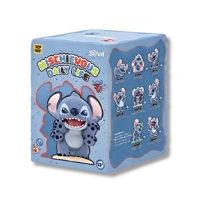 Stitch Mischievous Daily Life series mystery box featuring random Disney Stitch figures in funny and expressive everyday poses.
