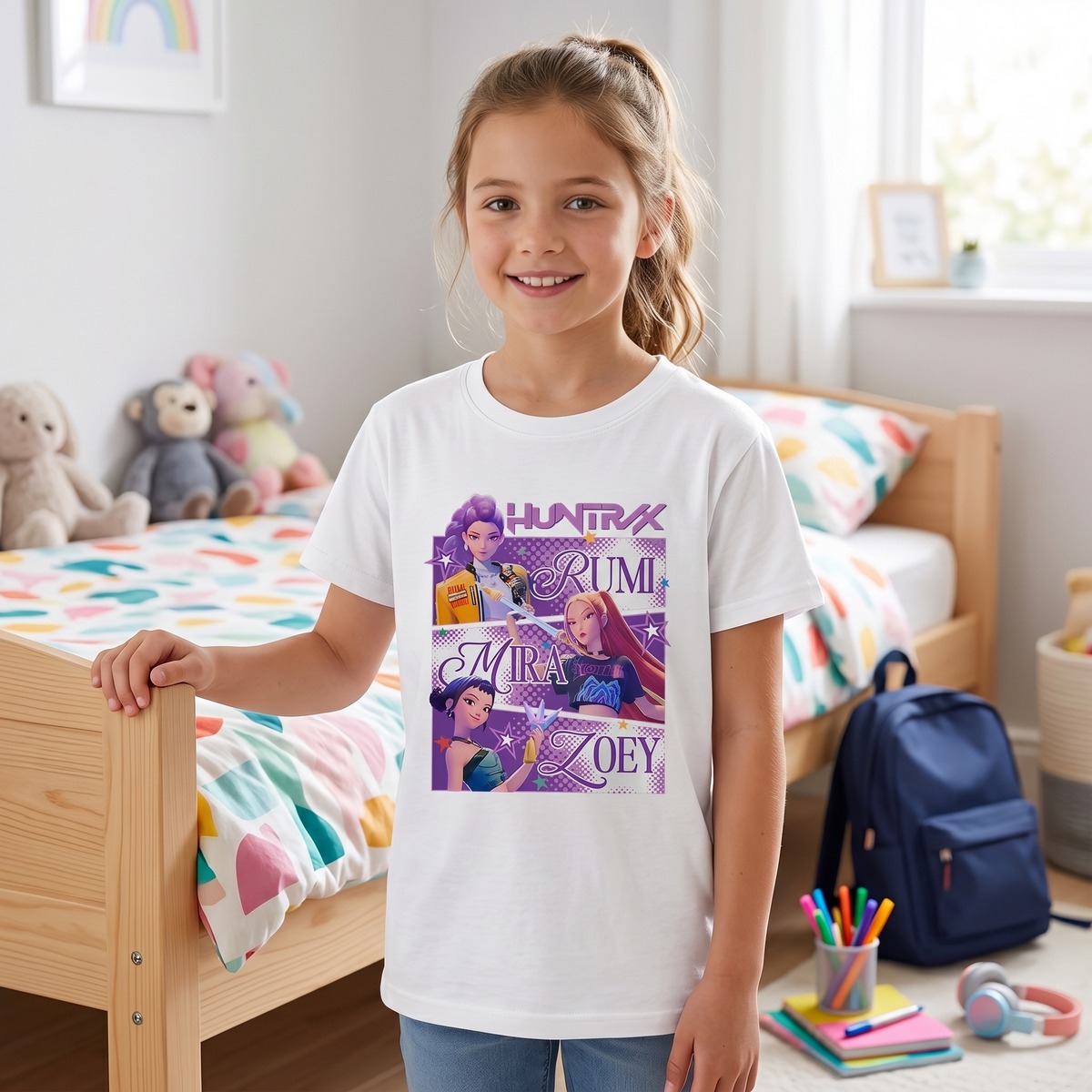 Girls' K-Pop Demon Hunters Zoey Mira and Rumi Sweatshirt - Image 2