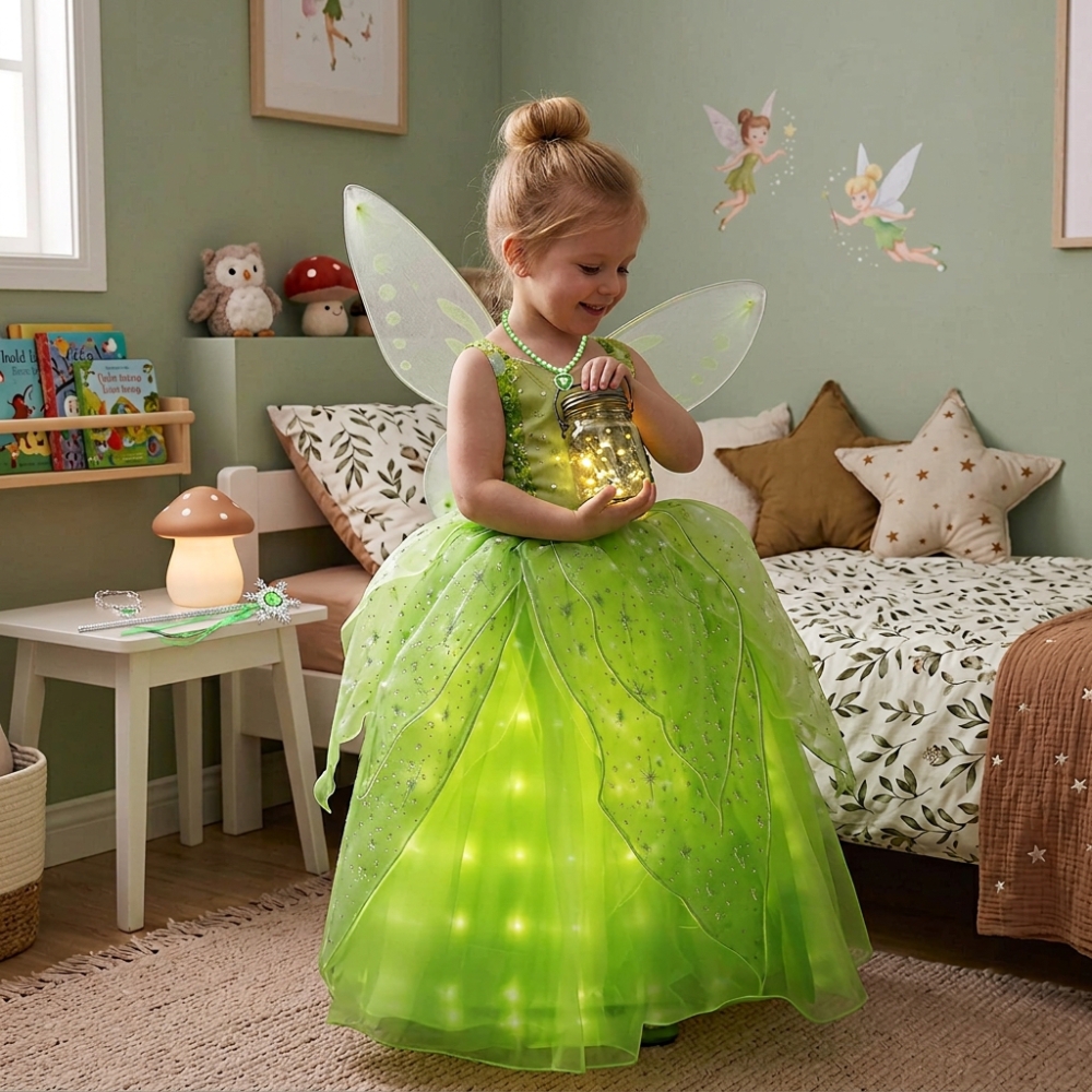 LED Light-Up Tinker Bell Princess Dress - Image 2