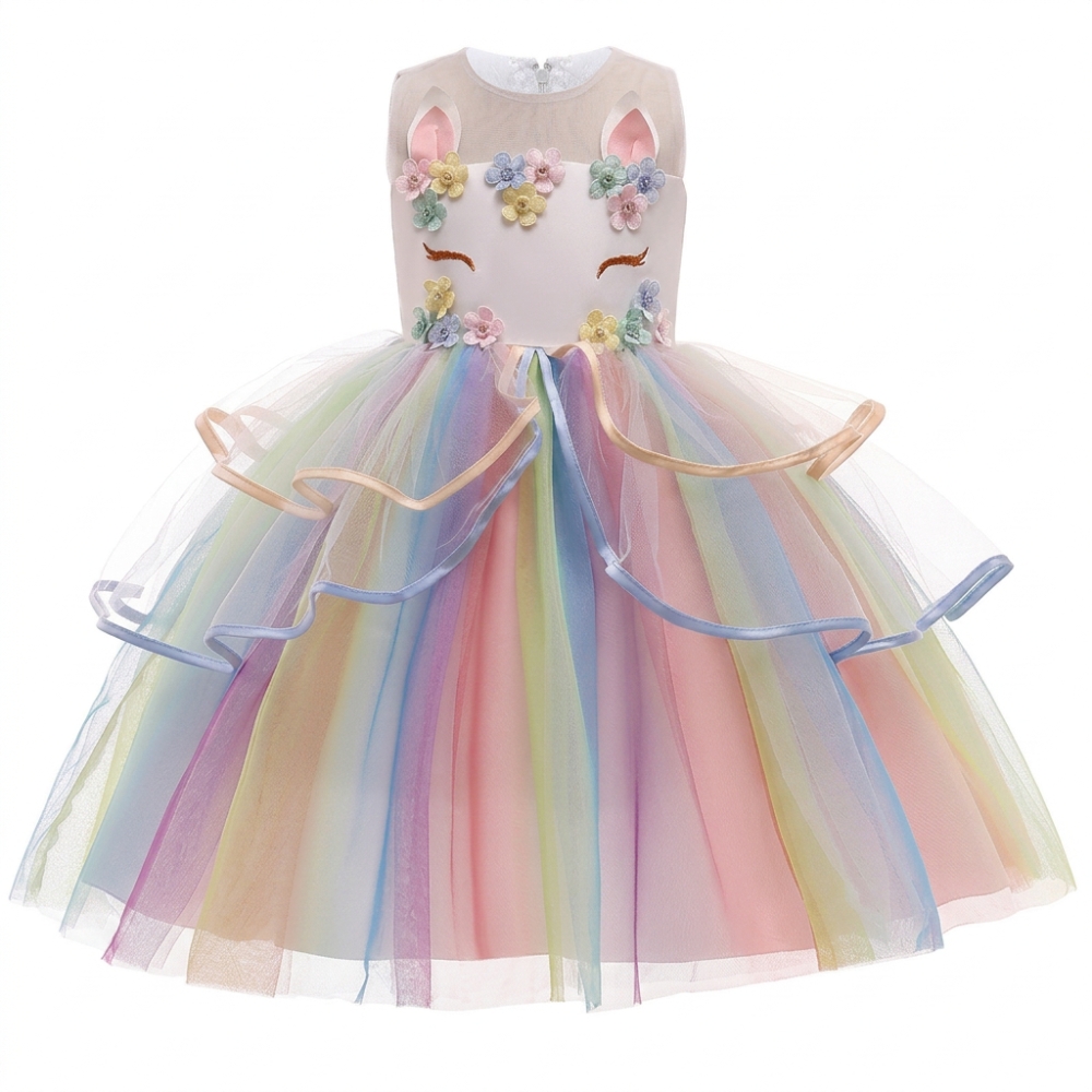 Rainbow Unicorn LED Princess Dress - Image 5